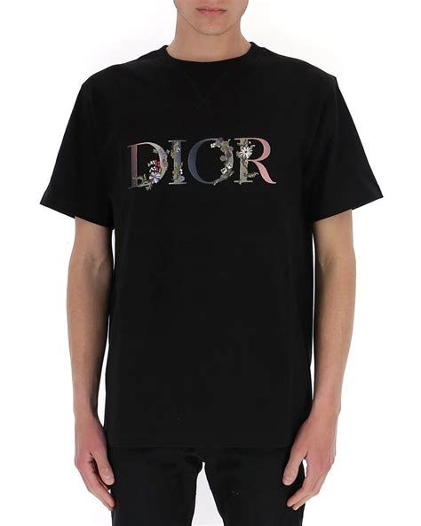 dior t shirt flower logo|christian dior shirt with logo.